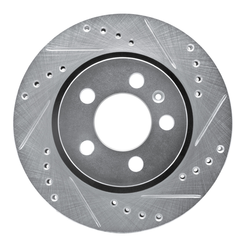 Audi TT Quattro Brake Rotor (1) - Rear Right - R1 Concepts - Drilled & Slotted - Silver - `00-`06